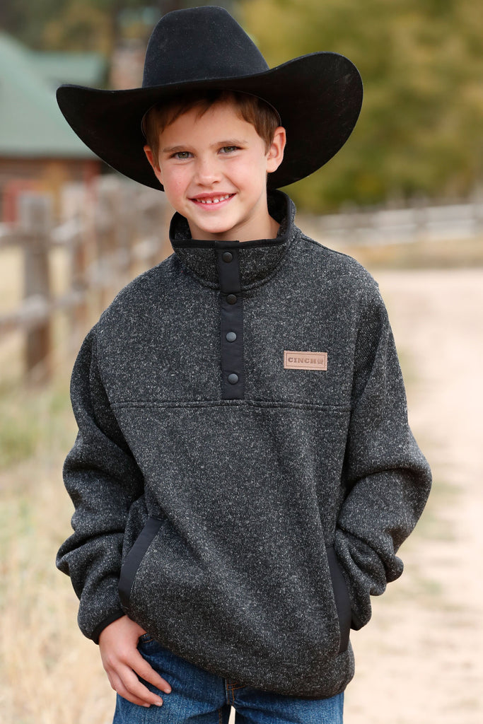 Boy's Fleece Pullover by Cinch ~ Charcoal - Henderson's Western Store