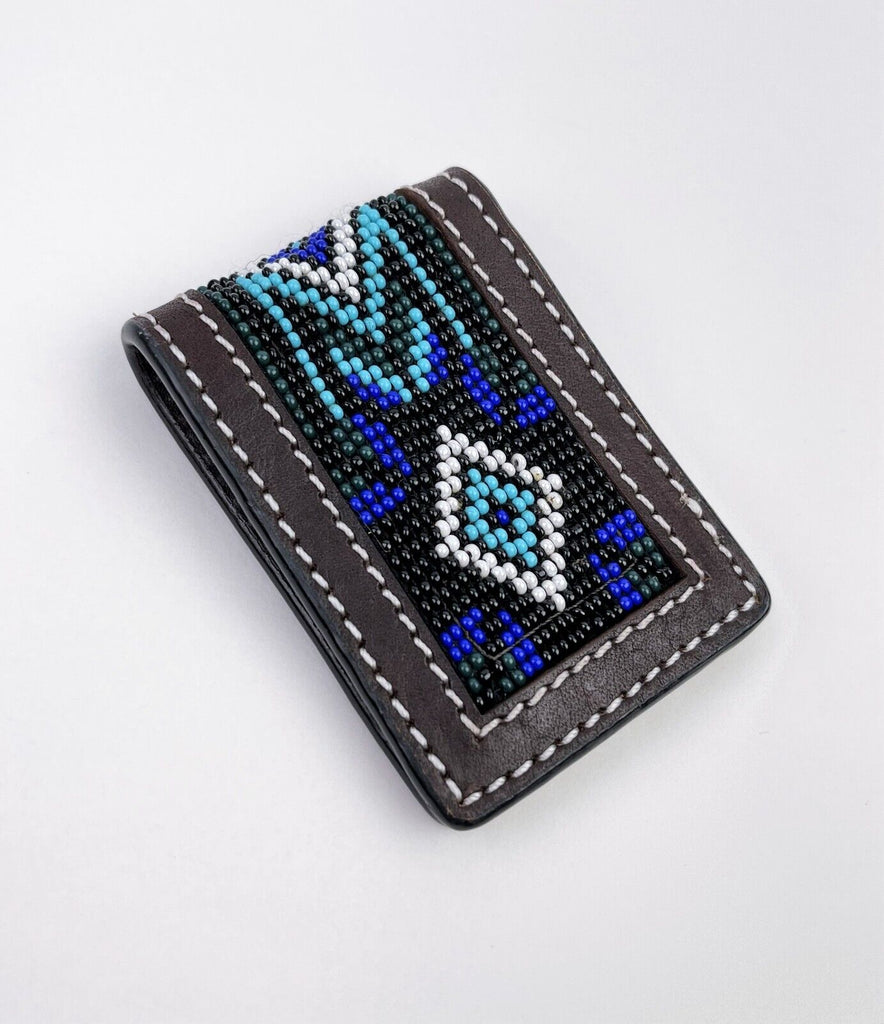 Twisted X Money Clip ~ Blue Bead - Henderson's Western Store
