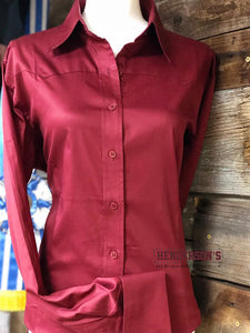 Load image into Gallery viewer, Sateen Solid Shirts ~ Burgundy - Henderson&#39;s Western Store