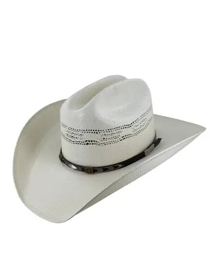 Twisted Ivory & Grey Bangora Straw Hat - Henderson's Western Store