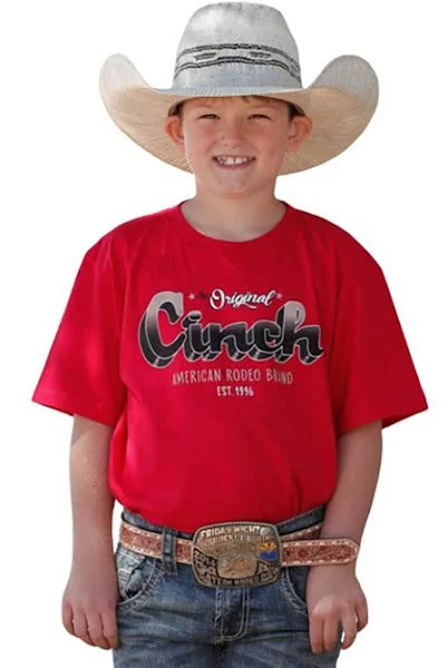 Boy's Cinch Logo Tee ~ Red - Henderson's Western Store