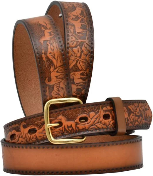 Youth Playing Horse Leather Belt - Henderson's Western Store