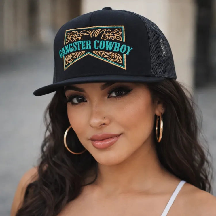 The Marb Snapback ~ Black, Teal & Tan - Henderson's Western Store