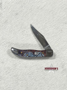 Load image into Gallery viewer, Whiskey Bent Knife ~ Mini Hunter ~ Tooled Country - Henderson&#39;s Western Store