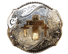 Western Edge Belt Buckle ~ Triple Cross - Henderson's Western Store