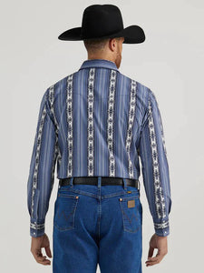 Load image into Gallery viewer, Checotah  Western Shirt by Wrangler ~ Blue - Henderson&#39;s Western Store