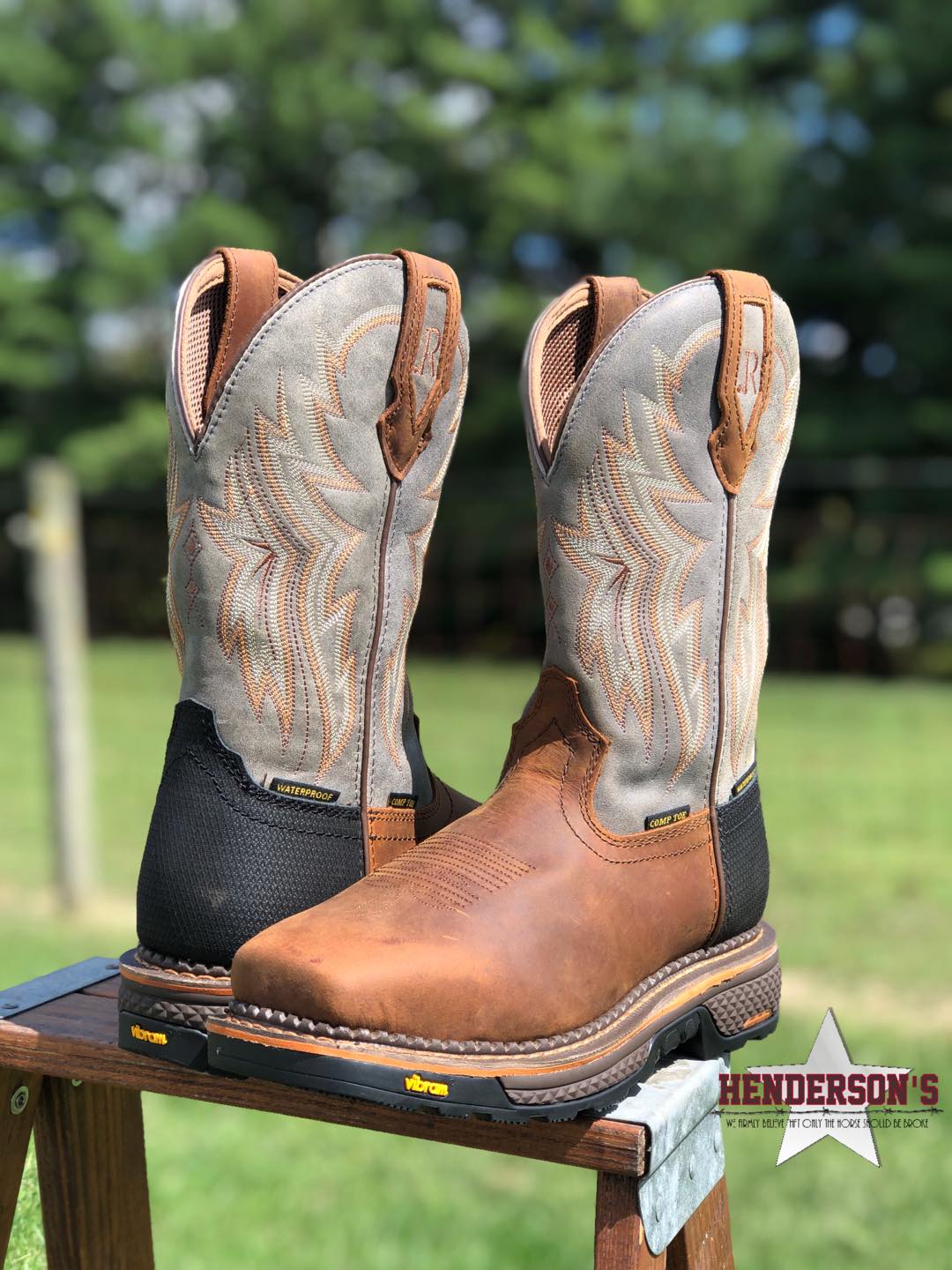 Smoke Grey Hazel Bay Cowhide ~ Waterproof Comp Toe - Henderson's Western Store