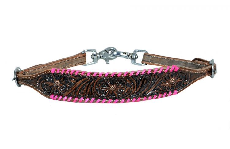 Rawhide Laced Wither Strap ~ Pink - Henderson's Western Store