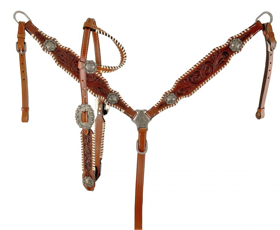 Floral Tooled Headstall Set - Henderson's Western Store