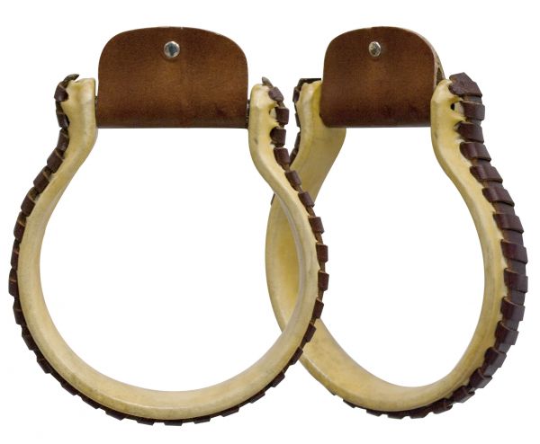 Rawhide Wrapped Oxbow Stirrup - Henderson's Western Store