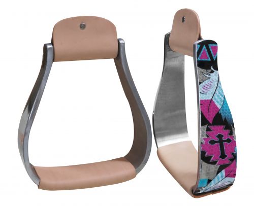 Holo Cross & Feather  Stirrup - Henderson's Western Store