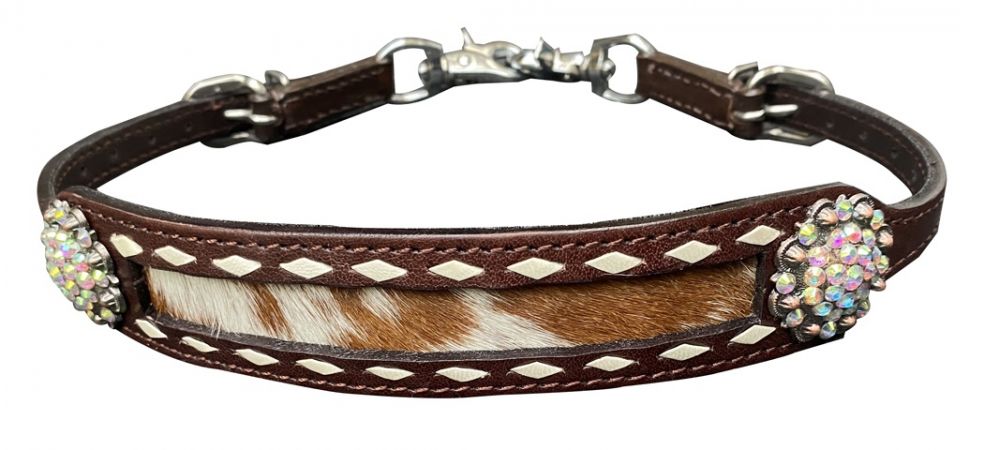 Hair On Cowhide Wither Strap W/ Bling Concho - Henderson's Western Store