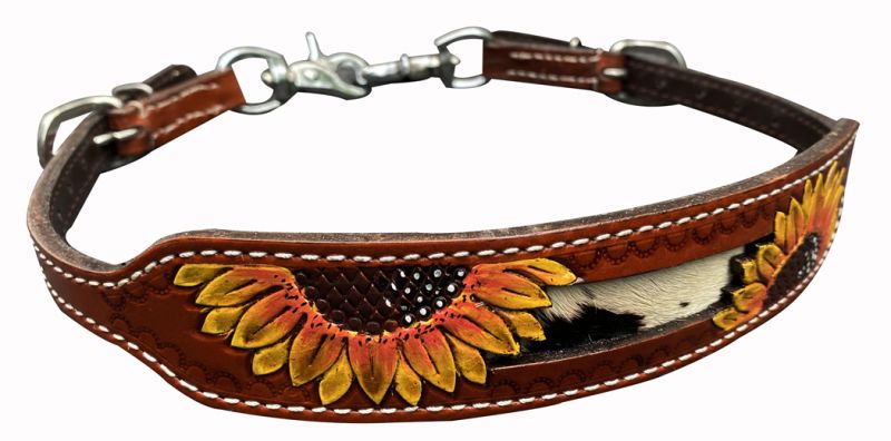 Hair On Cowhide Wither Strap ~ Sunflower - Henderson's Western Store