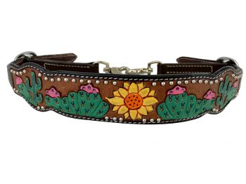 Painted Wither Strap ~ Cactus & Sunflower - Henderson's Western Store
