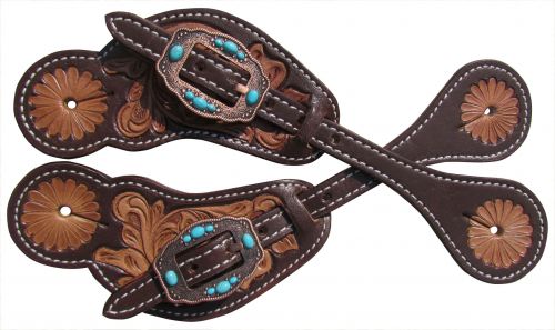 Ladies Tooled Leather Spur Strap - Henderson's Western Store
