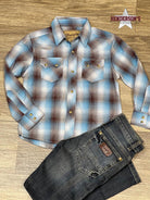 Boy's Retro Wrangler Plaid ~ Brown/Teal - Henderson's Western Store