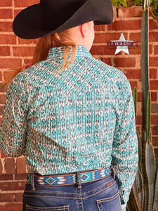Load image into Gallery viewer, Ladies Aztec Rough Stock ~ Turquoise - Henderson&#39;s Western Store