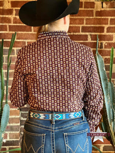 Load image into Gallery viewer, Ladies Cinch Button Down ~ Purple/Gold - Henderson&#39;s Western Store