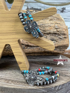 Load image into Gallery viewer, Layered Cross Bracelet - Henderson&#39;s Western Store