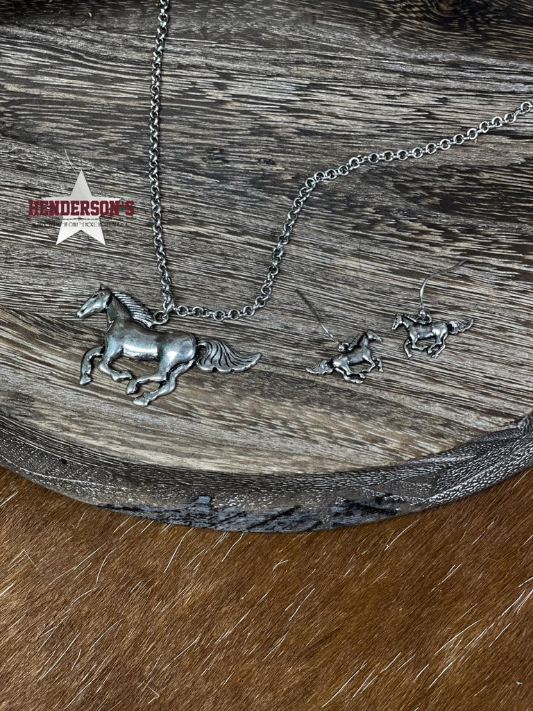 Running Horse Necklace Set - Henderson's Western Store