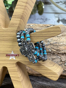 Load image into Gallery viewer, Layered Cross Bracelet - Henderson&#39;s Western Store