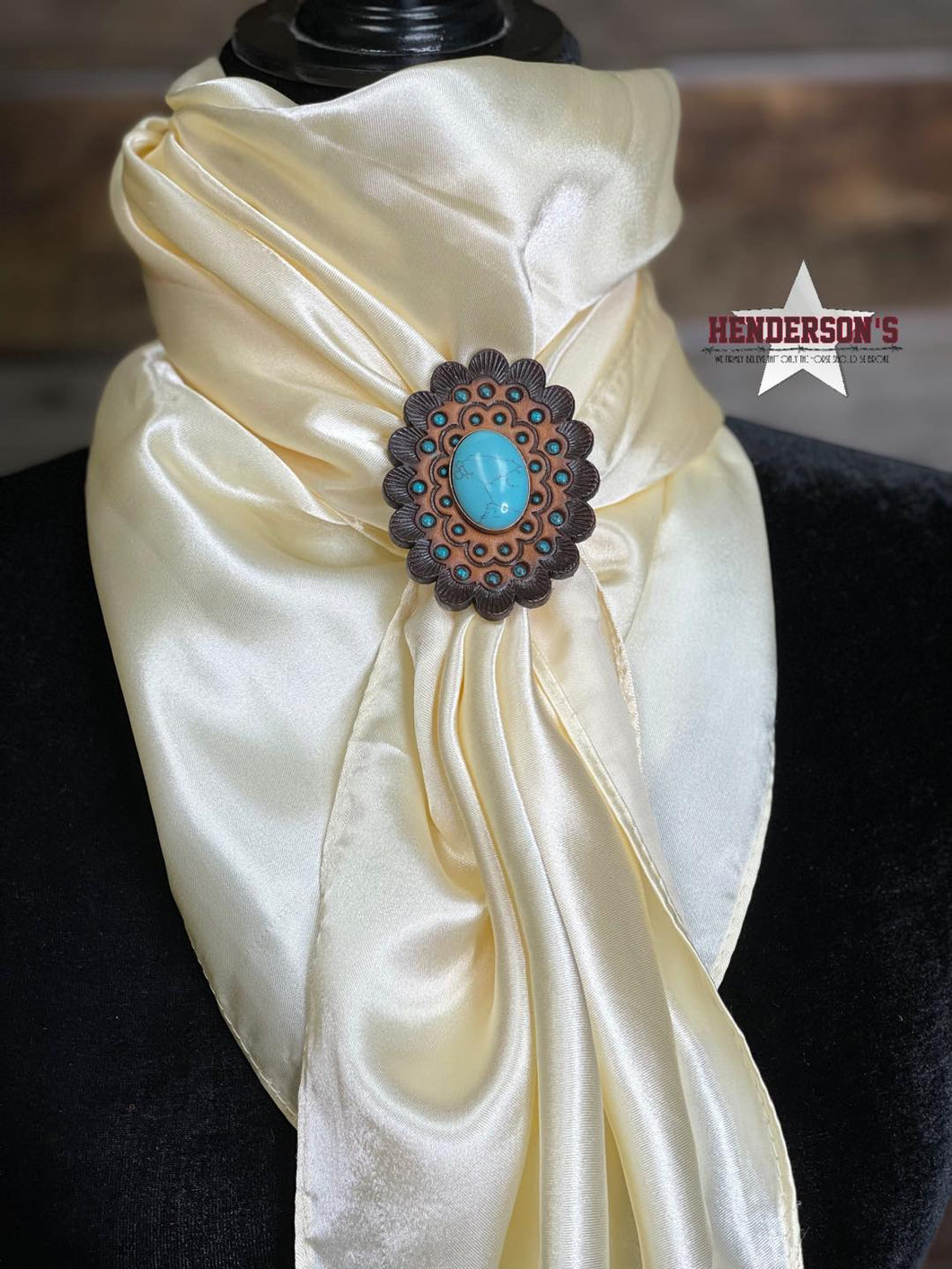 Rodeo Drive Wild Slide ~ Leather Rosette Turquoise - Henderson's Western Store