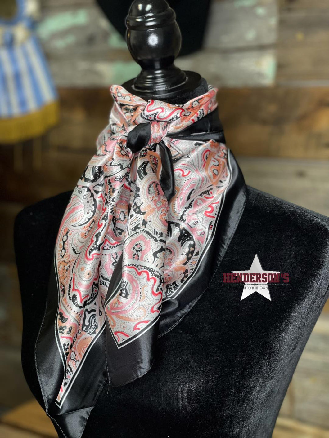 Rodeo Drive Wild Rags/Scarf ~ Coral Paisley - Henderson's Western Store