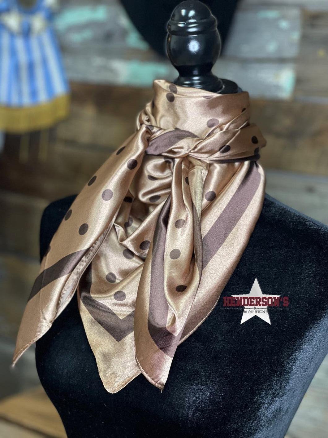 Rodeo Drive Wild Rags/Scarf ~ Brown Polka Dot - Henderson's Western Store
