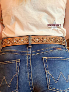 Load image into Gallery viewer, Floral Tooled Hair-On Belt - Henderson&#39;s Western Store