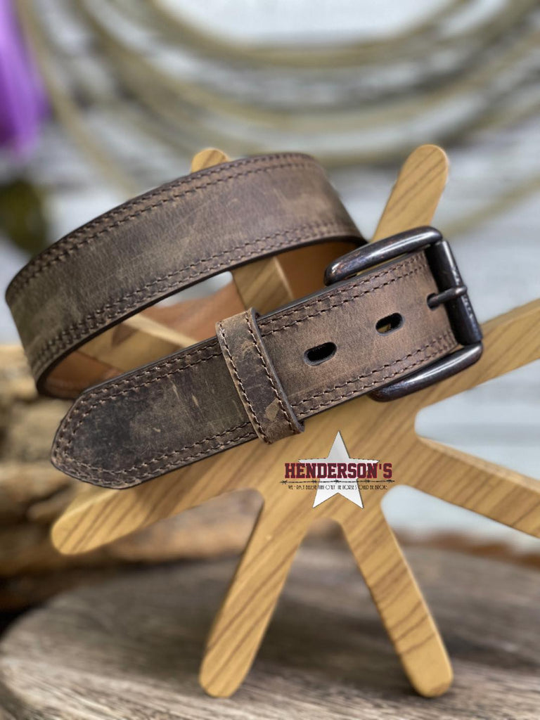 Distressed Double Stitched Belt - Henderson's Western Store