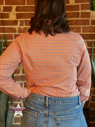 Ladies Cinch  ~ Orange Geo Print - Henderson's Western Store