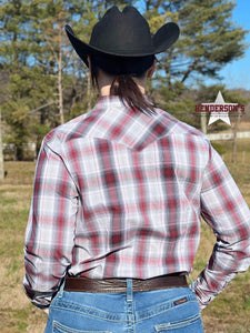 Load image into Gallery viewer, Ladies Rough Stock Plaid ~ Burgundy - Henderson&#39;s Western Store