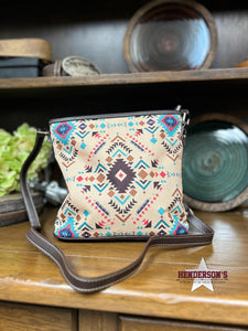 Load image into Gallery viewer, MW Aztec Canvas Crossbody ~ Tan - Henderson&#39;s Western Store