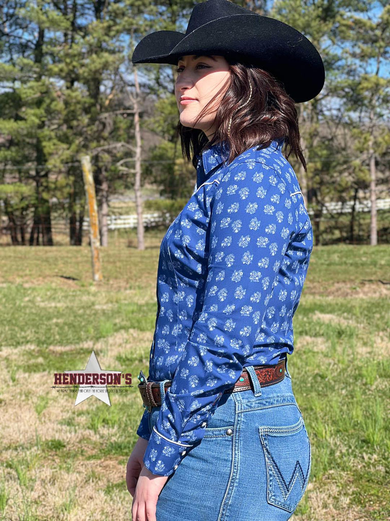 Ladies Retro Floral Print W/Piping by Rock & Roll - Henderson's Western Store