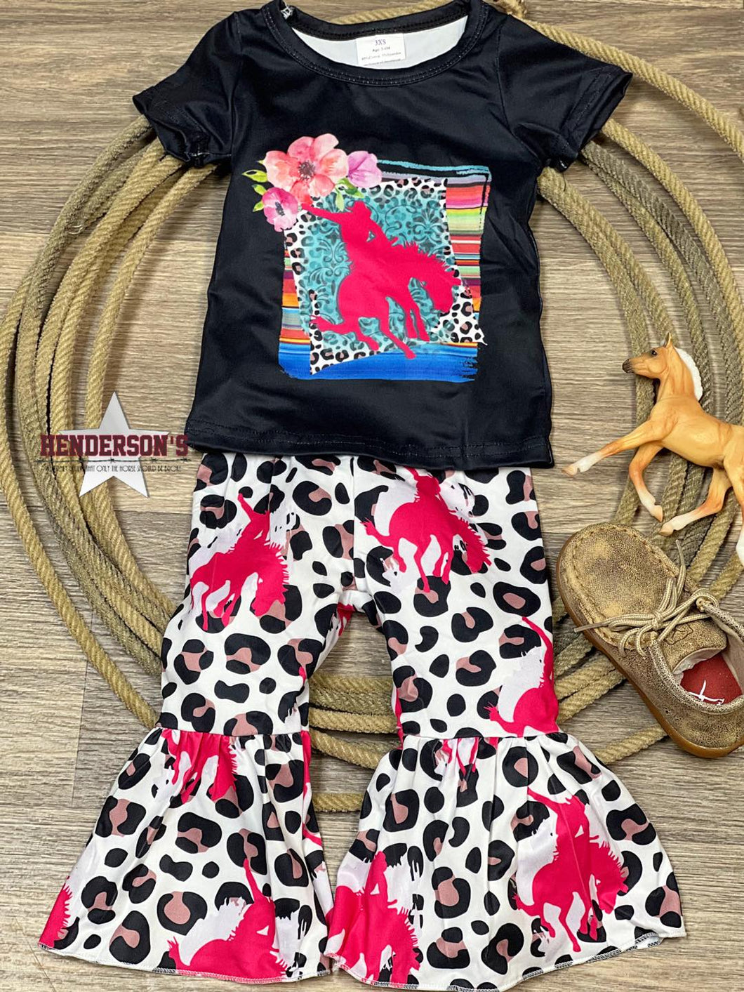 Cheetah Bronc Outfit ~ Shirt & Bell Bottoms - Henderson's Western Store