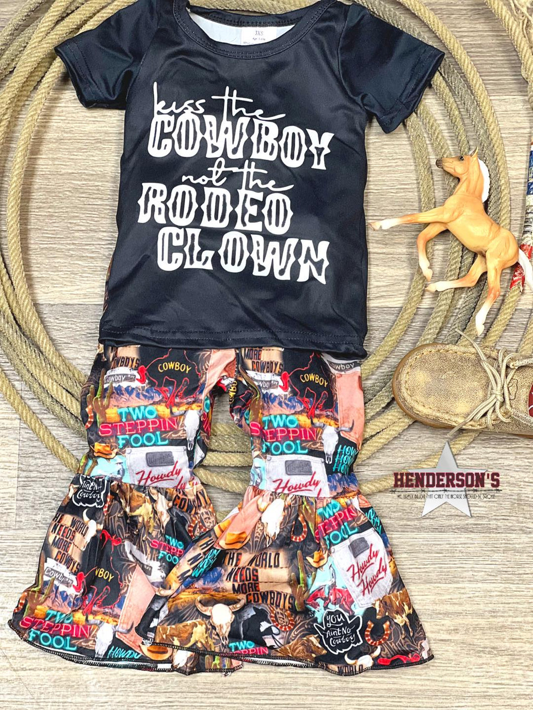 Kiss The Cowboy Outfit ~ Shirt & Bell Bottoms - Henderson's Western Store
