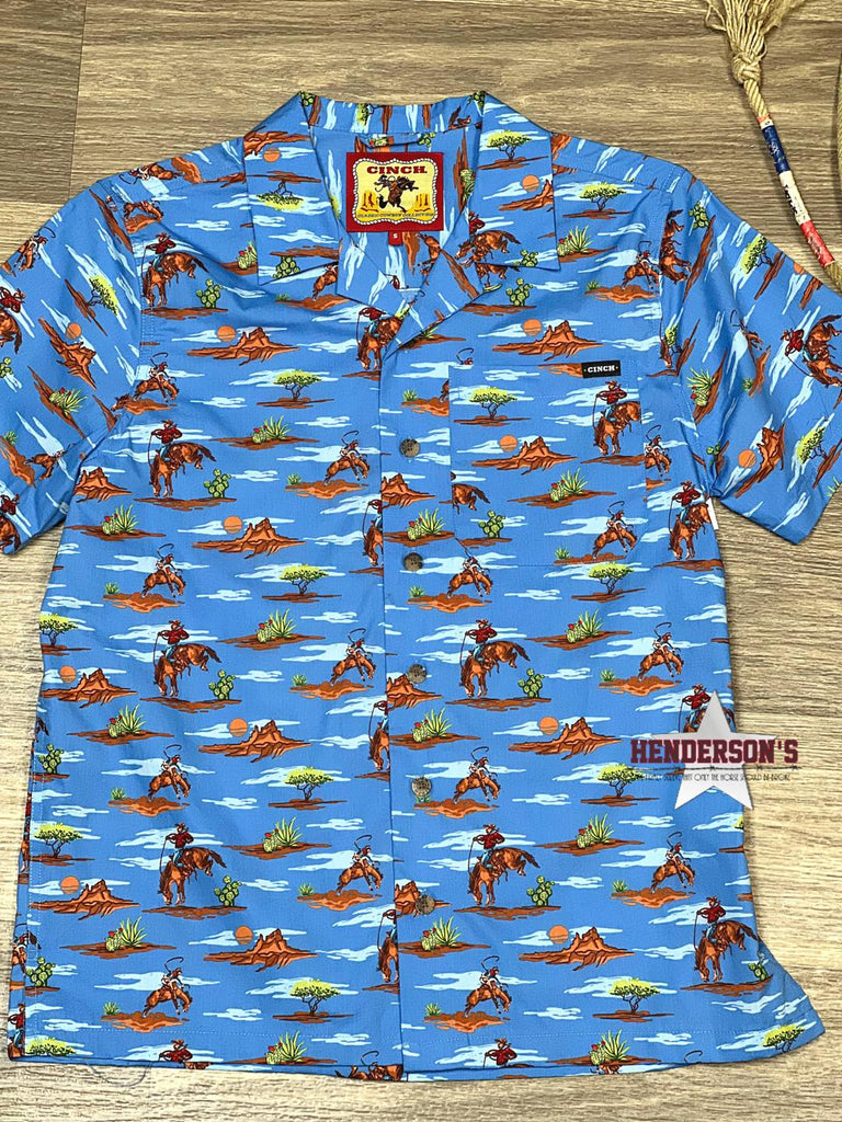 Men's Camp Shirt by Cinch ~ Blue - Henderson's Western Store