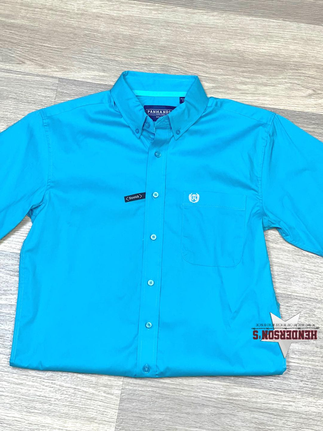 Men's Solid Button Down ~ Turquoise - Henderson's Western Store