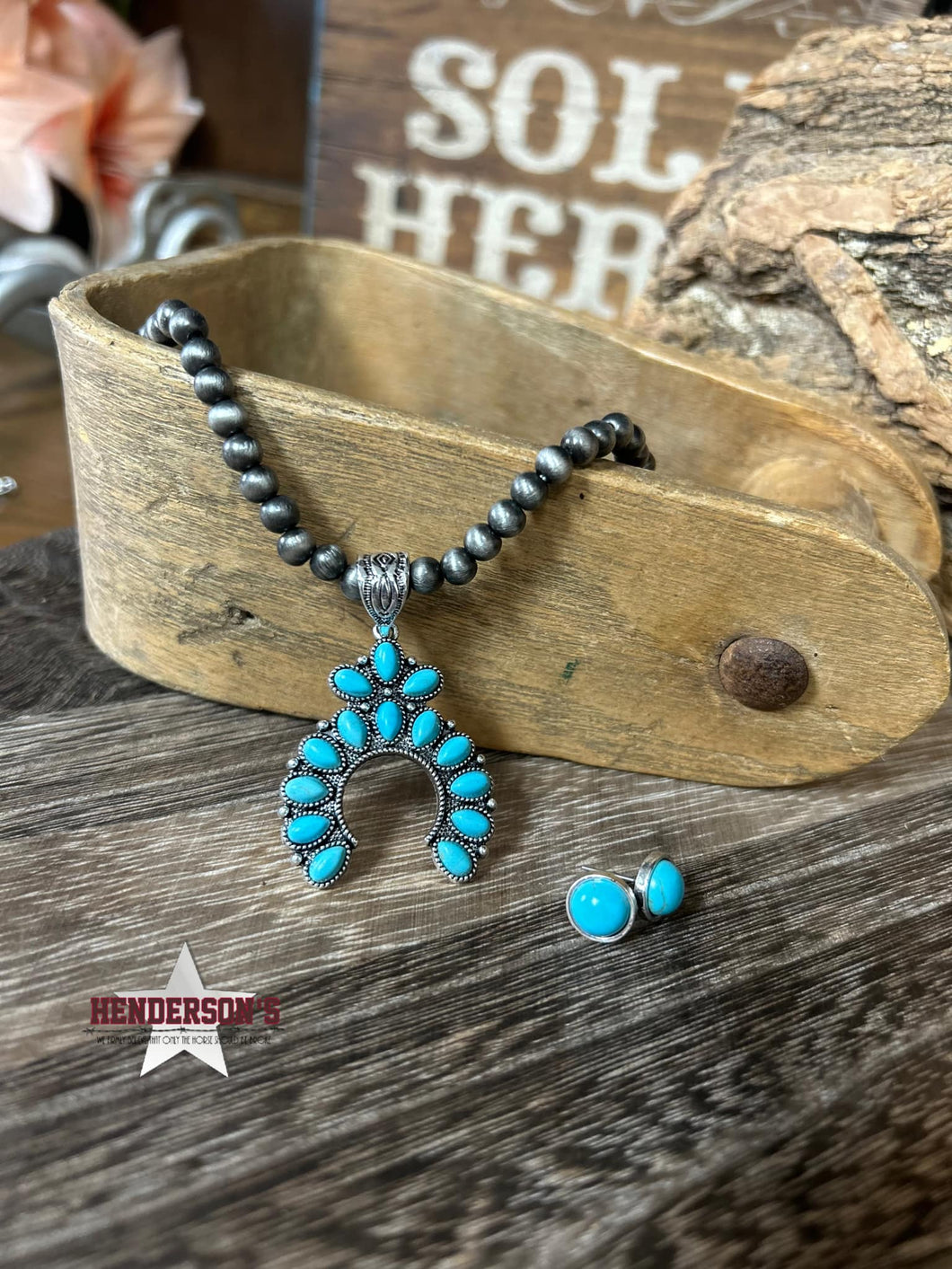 Navajo Beads Squash Blossom Necklace Set - Henderson's Western Store