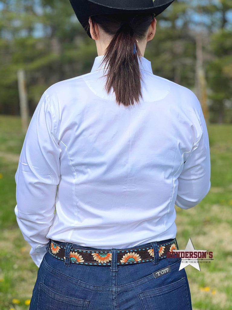 RHC Sateen Concealed Zipper Show Shirt - White - Henderson's Western Store