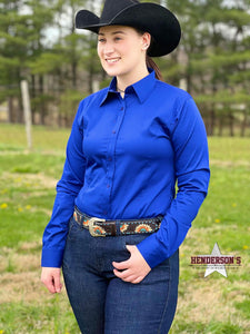 Load image into Gallery viewer, RHC Sateen Concealed Zipper Show Shirt - Royal Blue - Henderson&#39;s Western Store