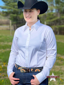 Load image into Gallery viewer, RHC Sateen Concealed Zipper Show Shirt - White - Henderson&#39;s Western Store