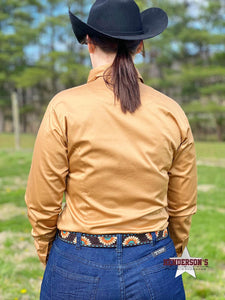 Load image into Gallery viewer, RHC Sateen Concealed Zipper Show Shirt - Khaki - Henderson&#39;s Western Store