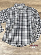 Boy's Riata Plaid ~ Black & White - Henderson's Western Store