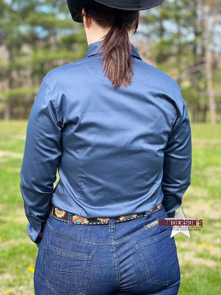 RHC Sateen Concealed Zipper Show Shirt - Slate Blue - Henderson's Western Store