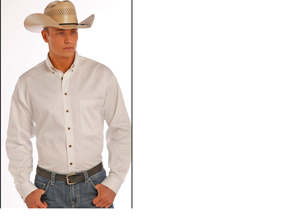 Men's White LS Men's Shirts Pandhandle Slim   