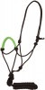 Load image into Gallery viewer, Black Poly Rope Halter &amp; Lead with Solid Color Wrapped Nose - Henderson&#39;s Western Store