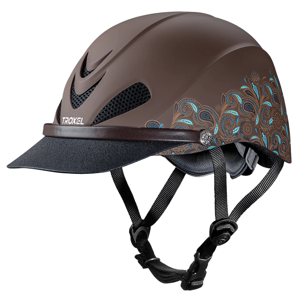 Dakota Troxel Helmet ~ Turquoise Paisley - Henderson's Western Store