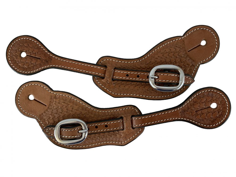 Basket Stamp Leather Spur Strap - Henderson's Western Store