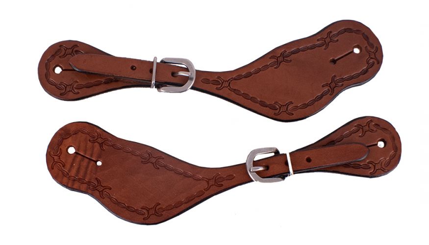 Argentina Leather Spur Strap ~ Barbwire - Henderson's Western Store